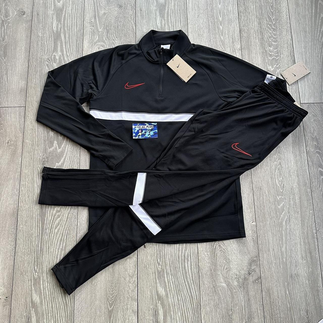 mens nike black and red tracksuit