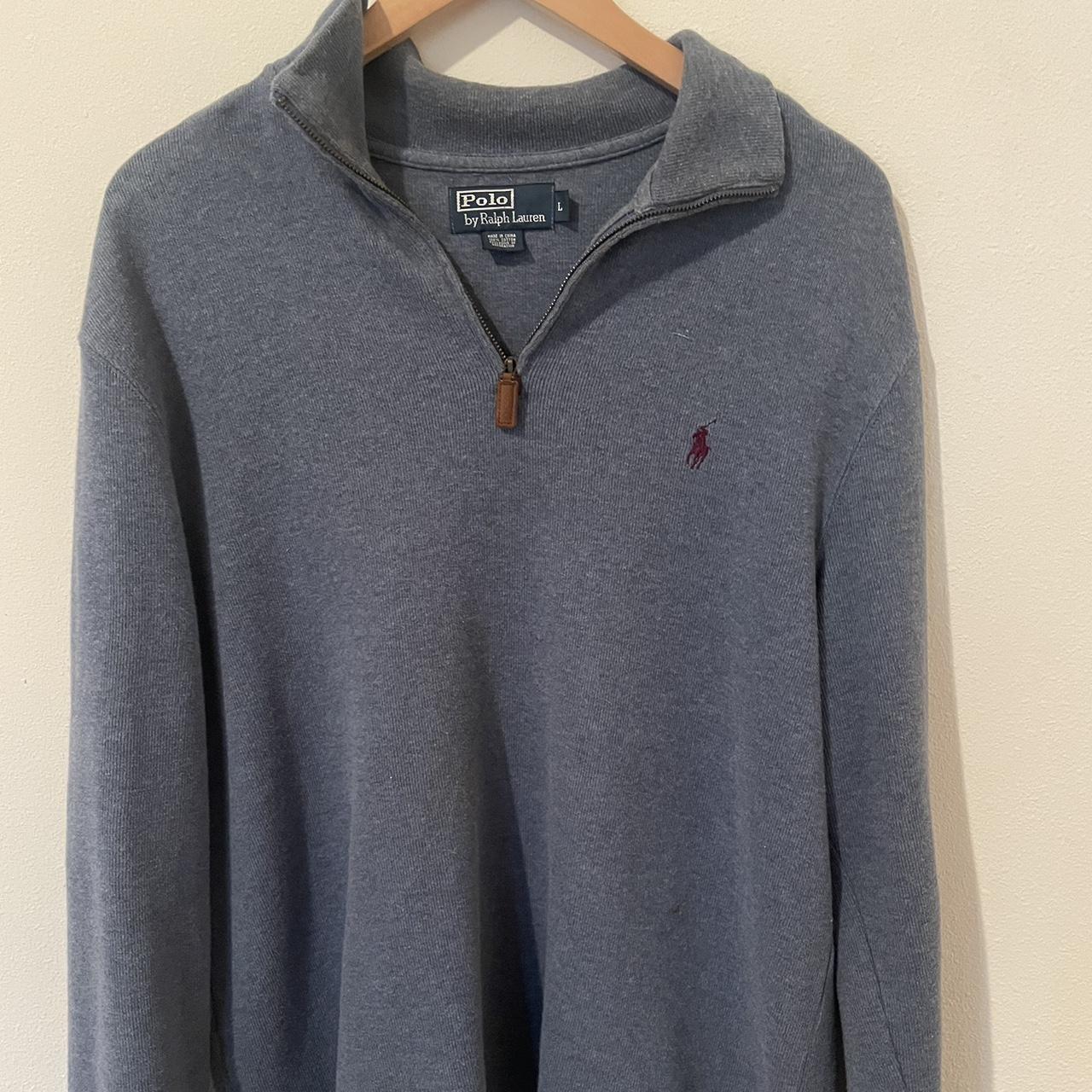 Polo Ralph Lauren Men's Blue and Navy Jumper | Depop