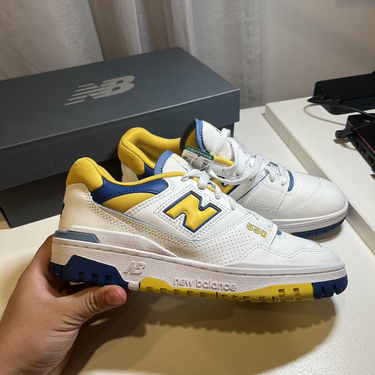 new balance 550 pink yellow blue