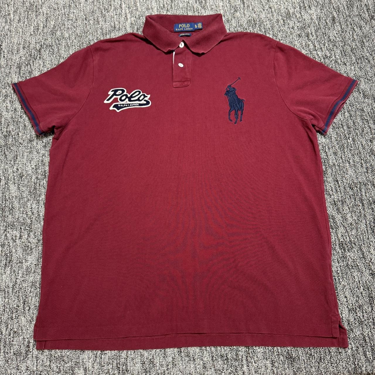 Ralph Lauren Polo Shirt Mens XL Burgundy Custom Slim. Depop