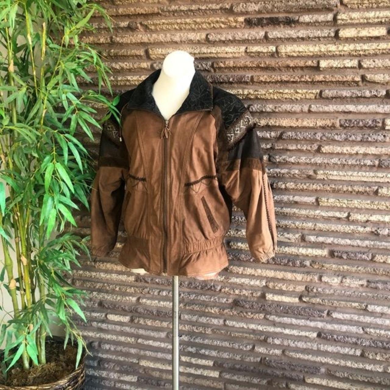 Women's but unisex patchwork vintage 80s 90s bomber... - Depop