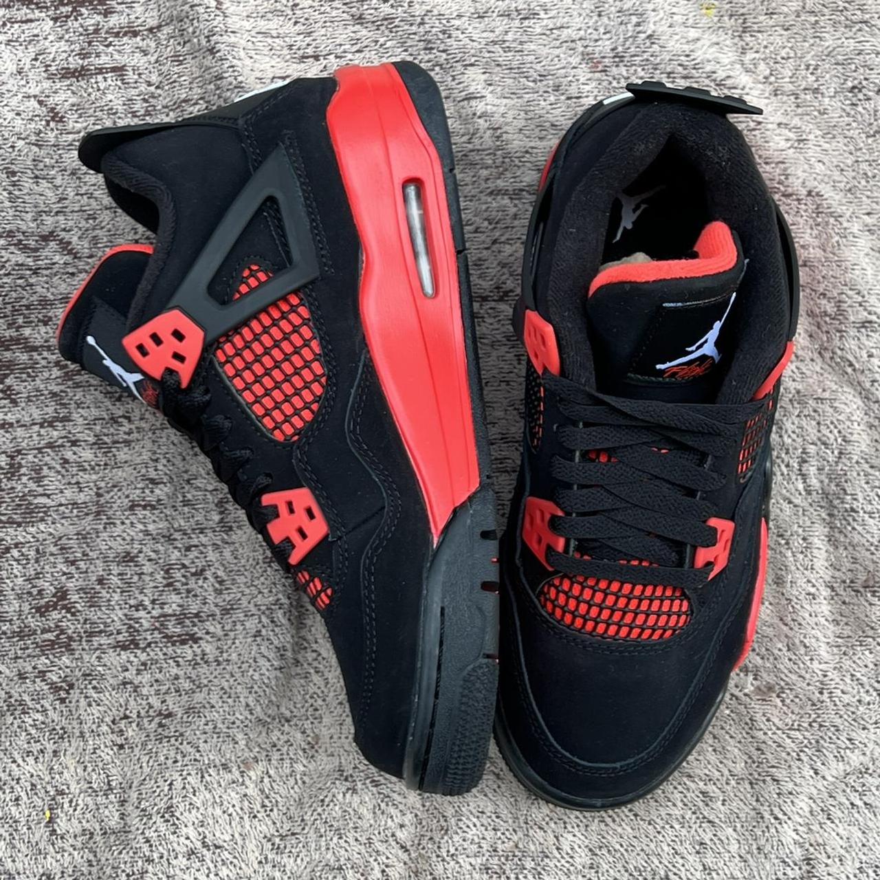 Air Jordan 4 Retro ‘Red Thunder’ 408452-016 GS Size... - Depop