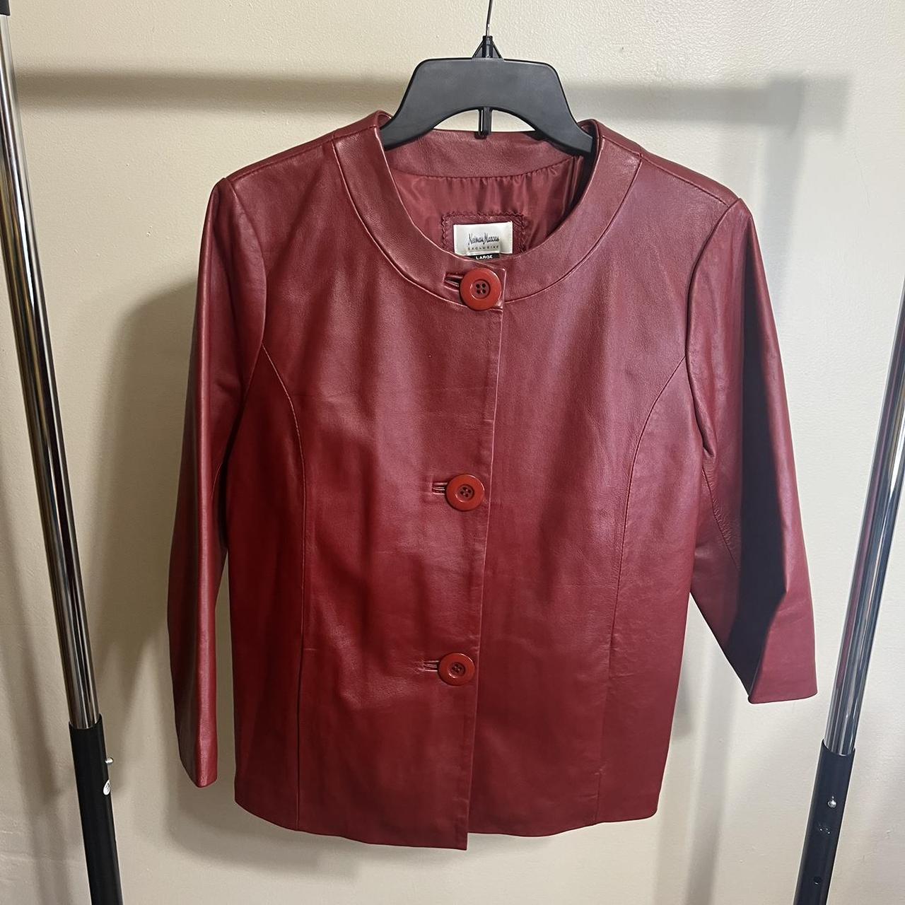 Neiman marcus clearance red leather jacket