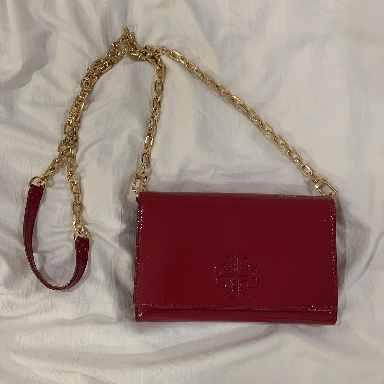 Tory Burch Leather Gold Chain Purse. - Depop