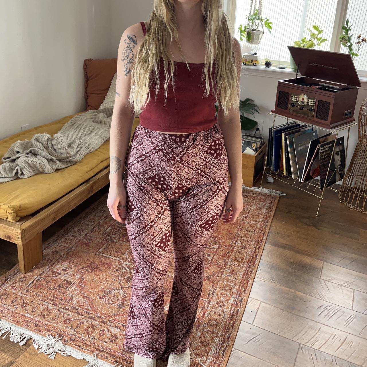 BANDANA PAISLEY PRINTED FLARED LONG PANTS