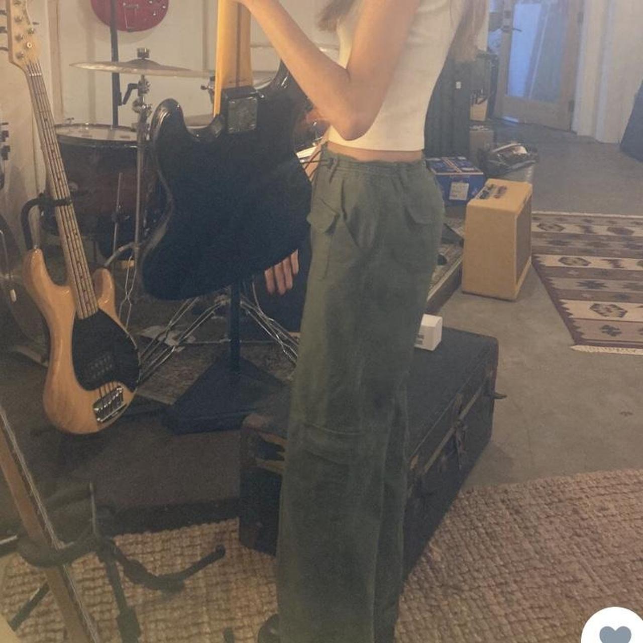 brandy melville kim cargo pants in khaki green only... Depop