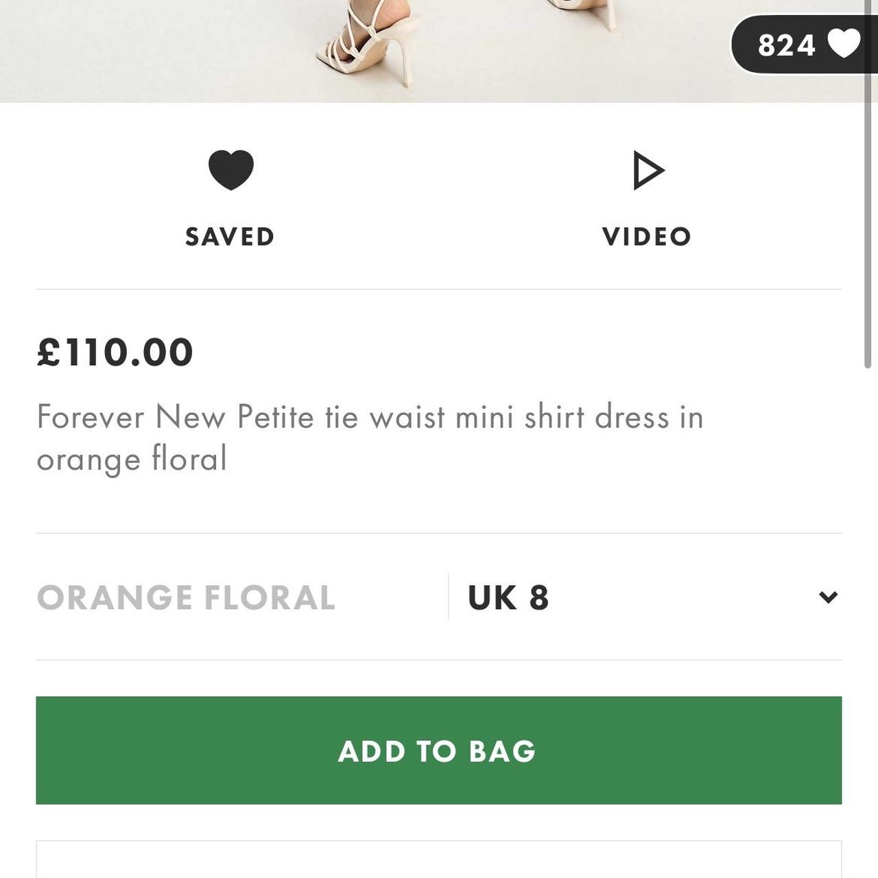 Forever New Petite tie waist mini shirt dress in orange floral