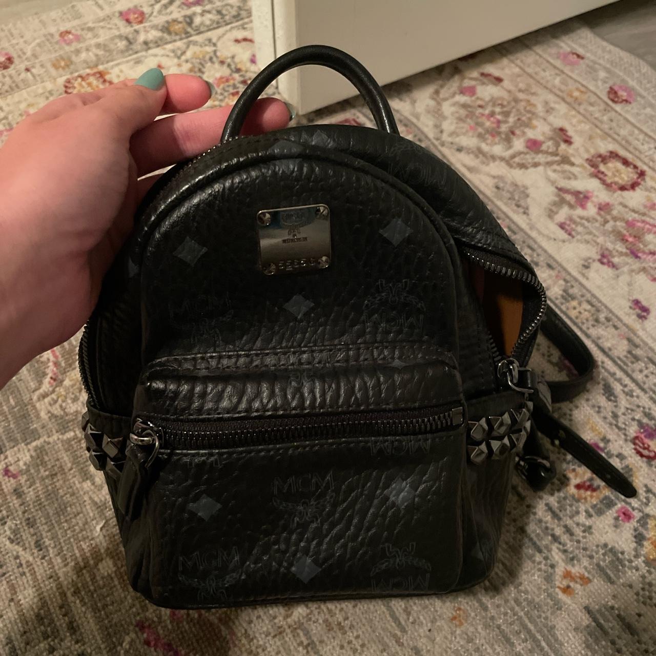 Mcm mini cheap black backpack