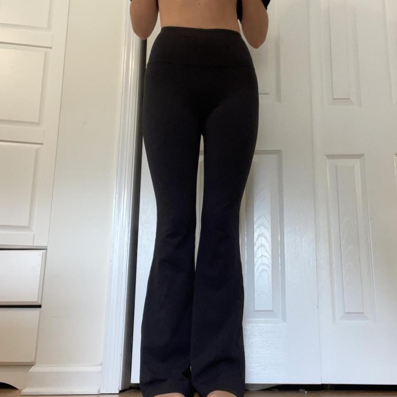 Black Fila yoga pants. very comfy and stretchy, draw - Depop