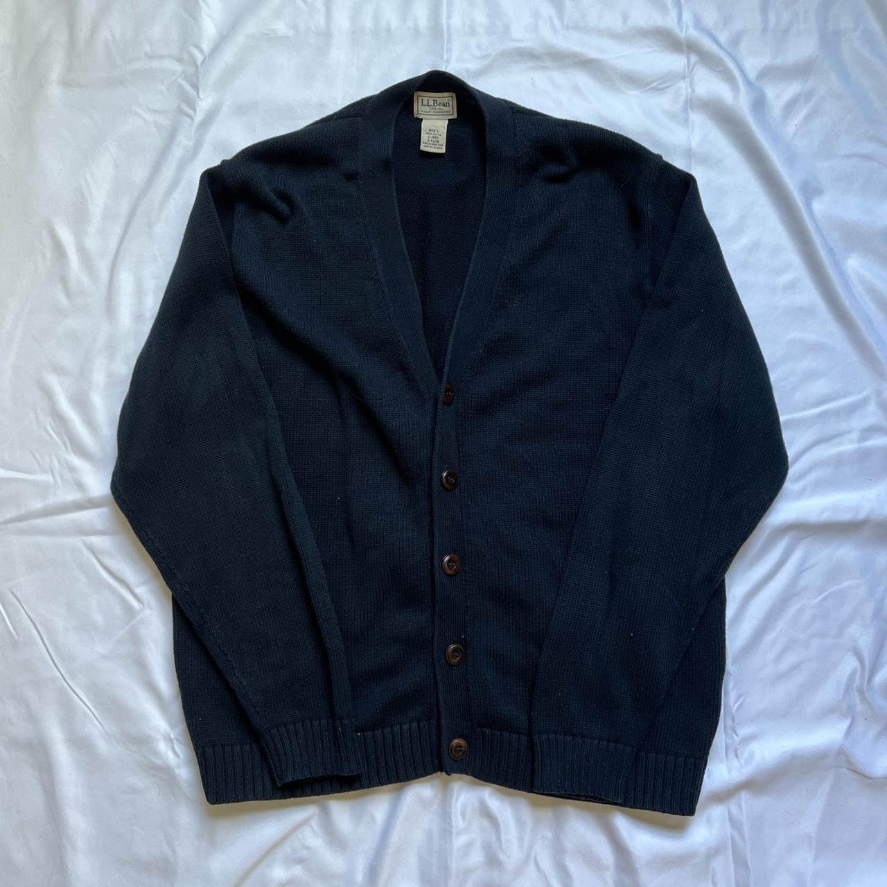 L.L.Bean Men's Navy Cardigan | Depop