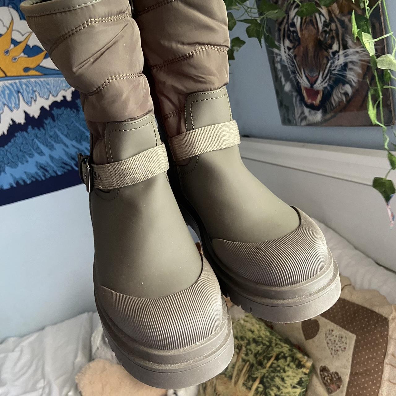 olive green platform boots
