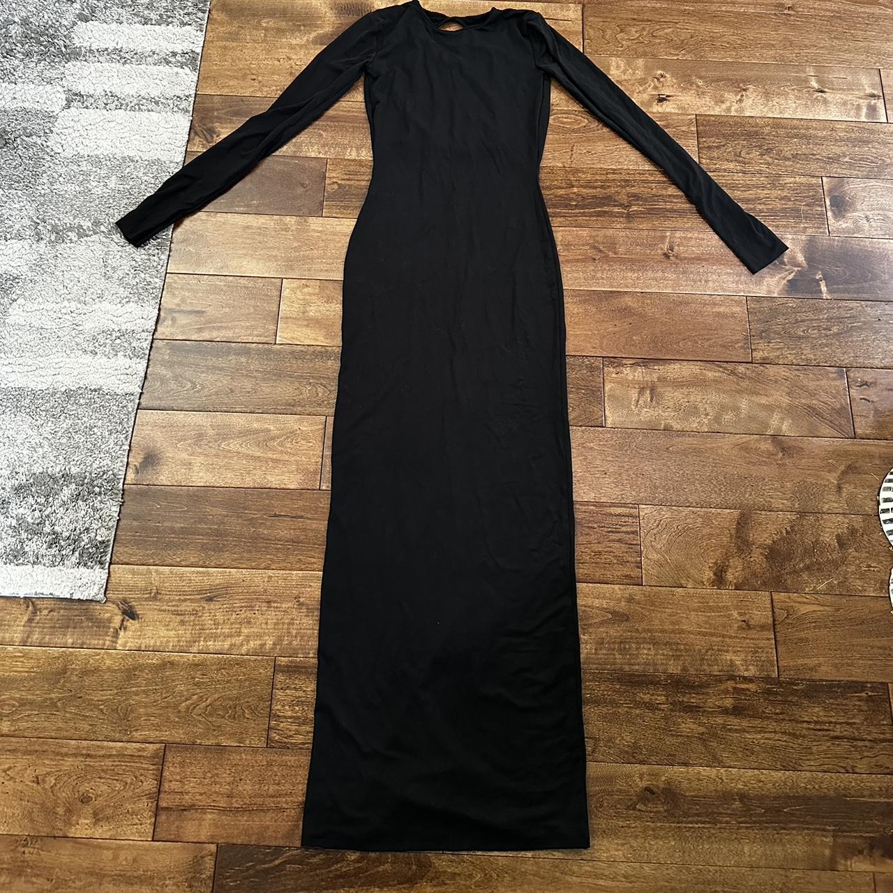 Skims Smooth Lounge Open Back Maxi Dress in Black