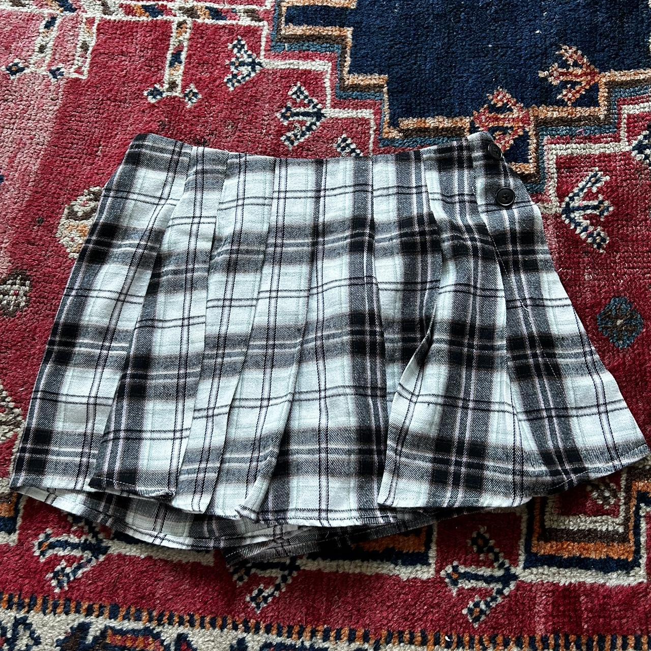 plaid skort plaid grey cream and blush colored