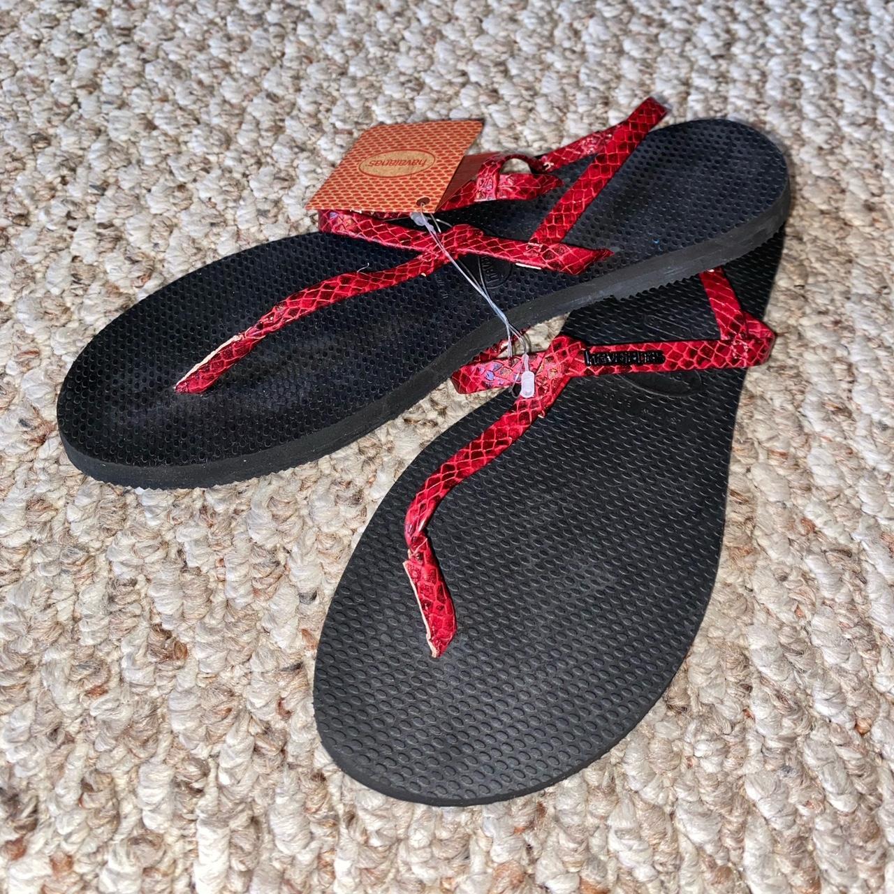 Havaianas Made in Brazil Sandals Black red BRAND Depop