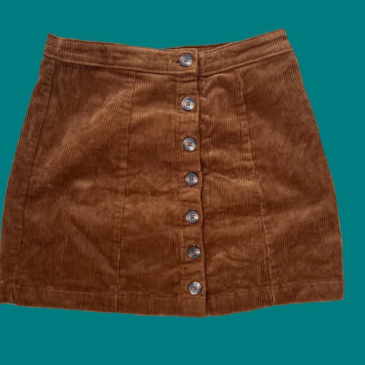 Corduroy button skirt, Medium - Depop