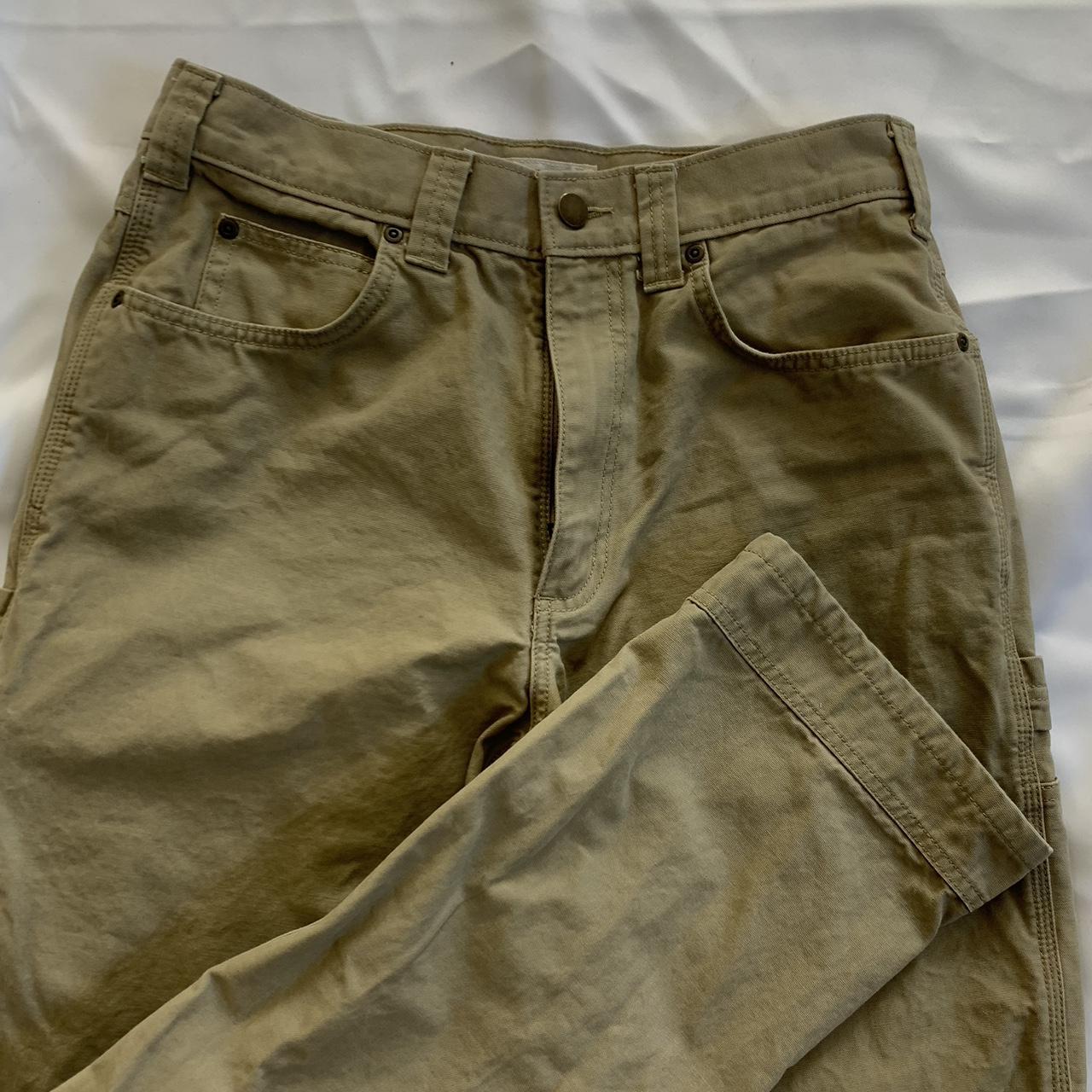 amazon basics khaki cargo work pants. come take... Depop