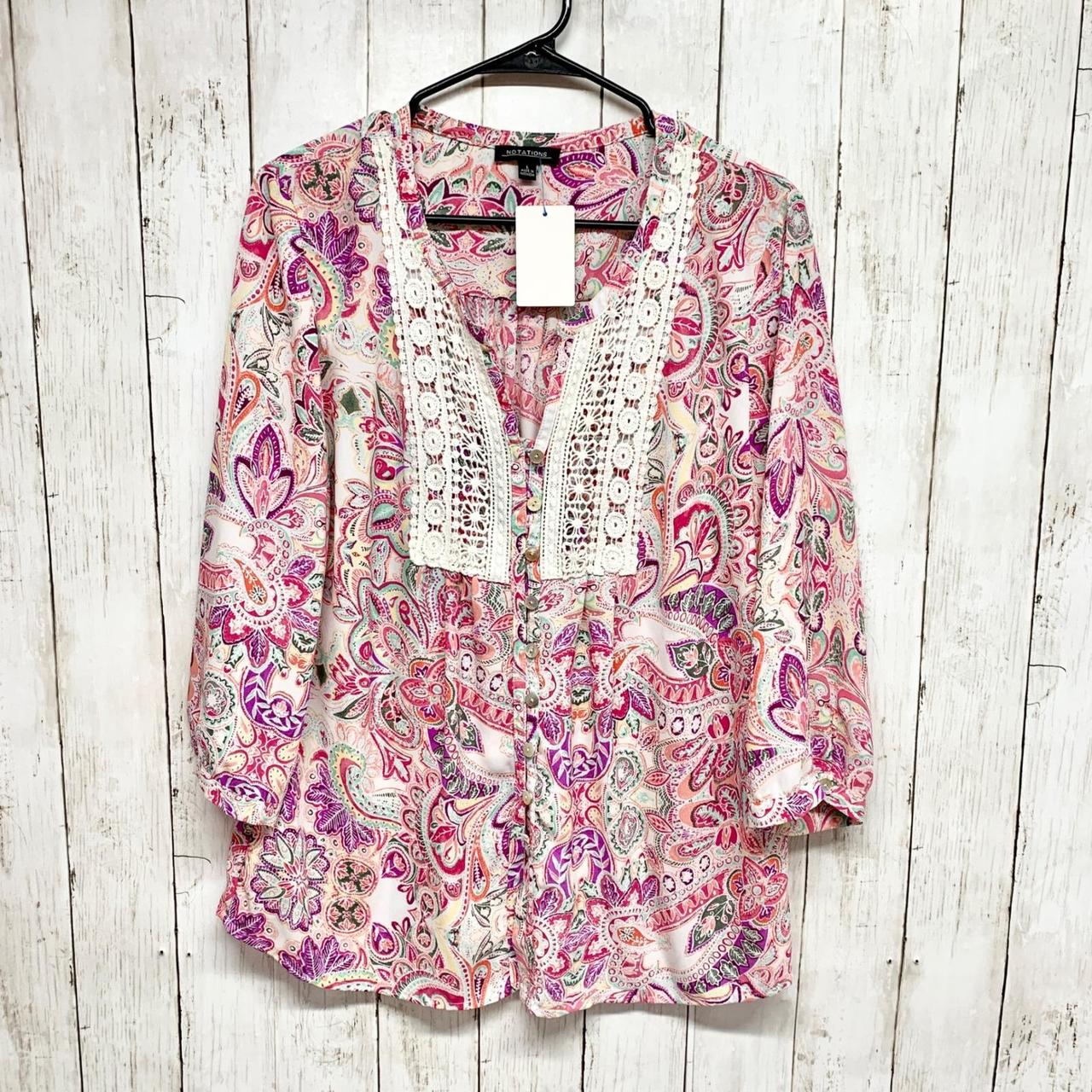 Notations Women's Blouse - Multi - L – Notations … - image 1