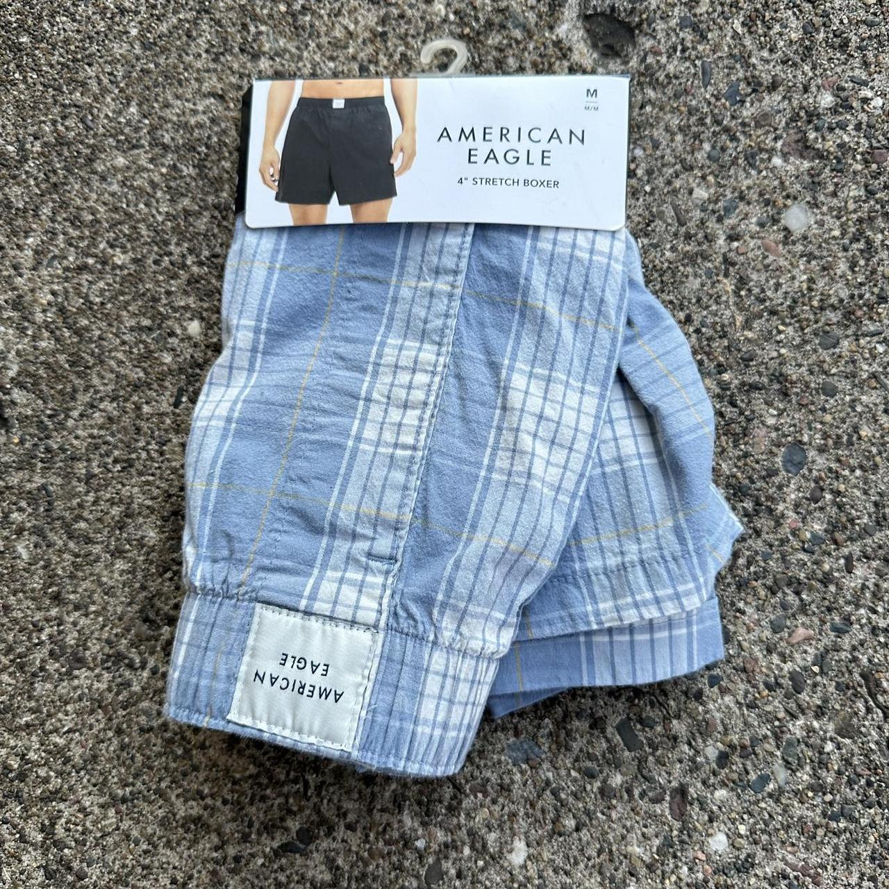 Light Blue Plaid Boxers American Eagle Light Blue... - Depop