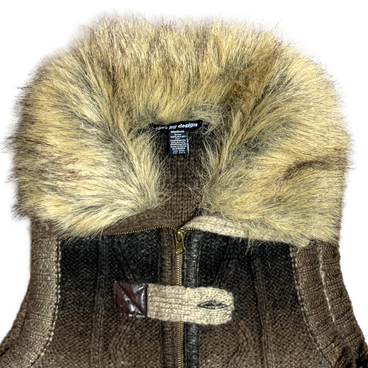 🔥FIRE vintage Y2K faux fur embellished sweater vest... - Depop