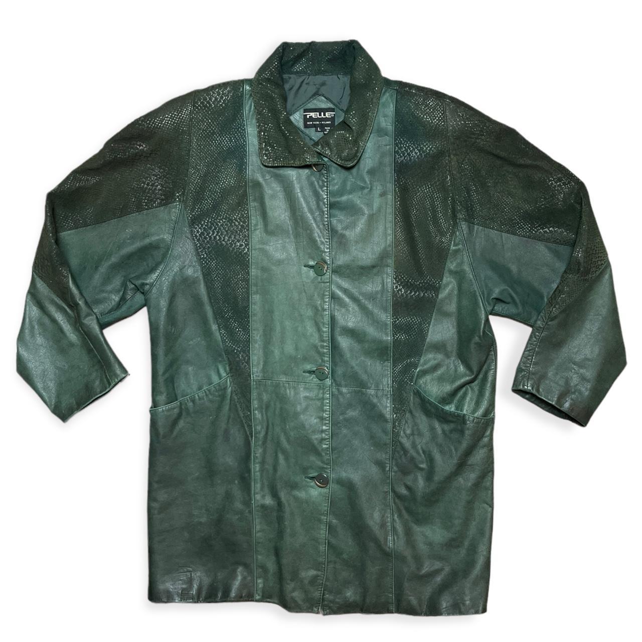 Vintage Women's Trench - Green - L – FIRE vintage 90s PELLE genuine green leather …