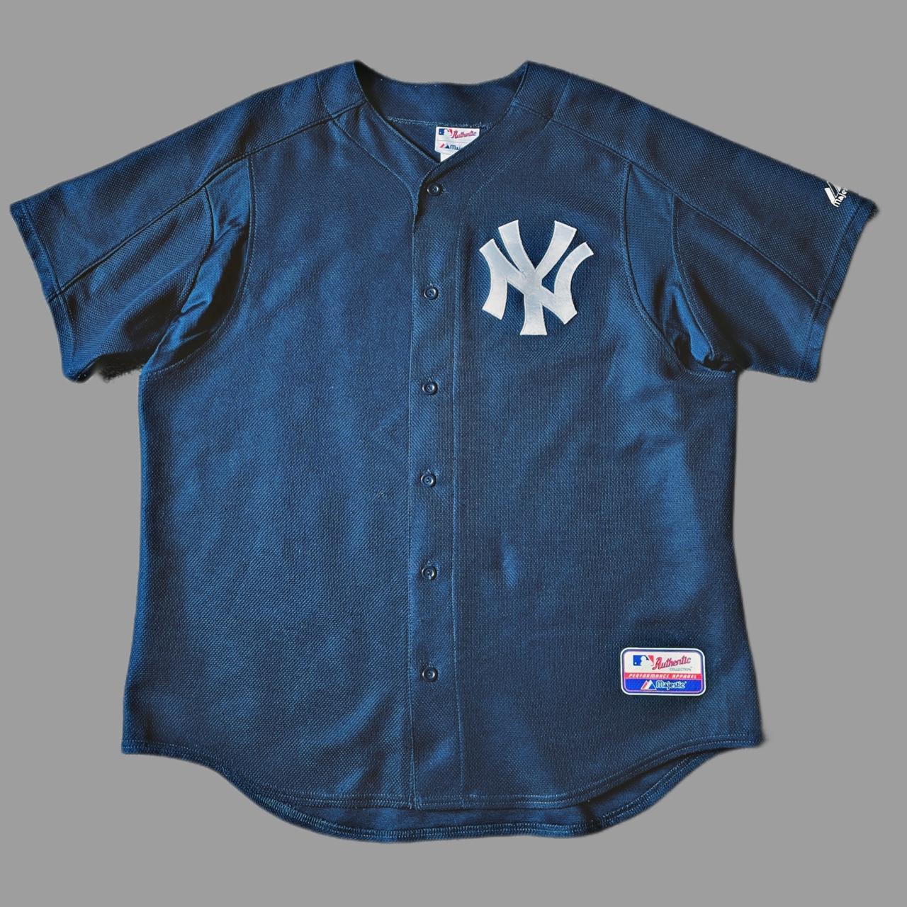 Vintage RED Yankees Jersey stitched Majestic - Depop