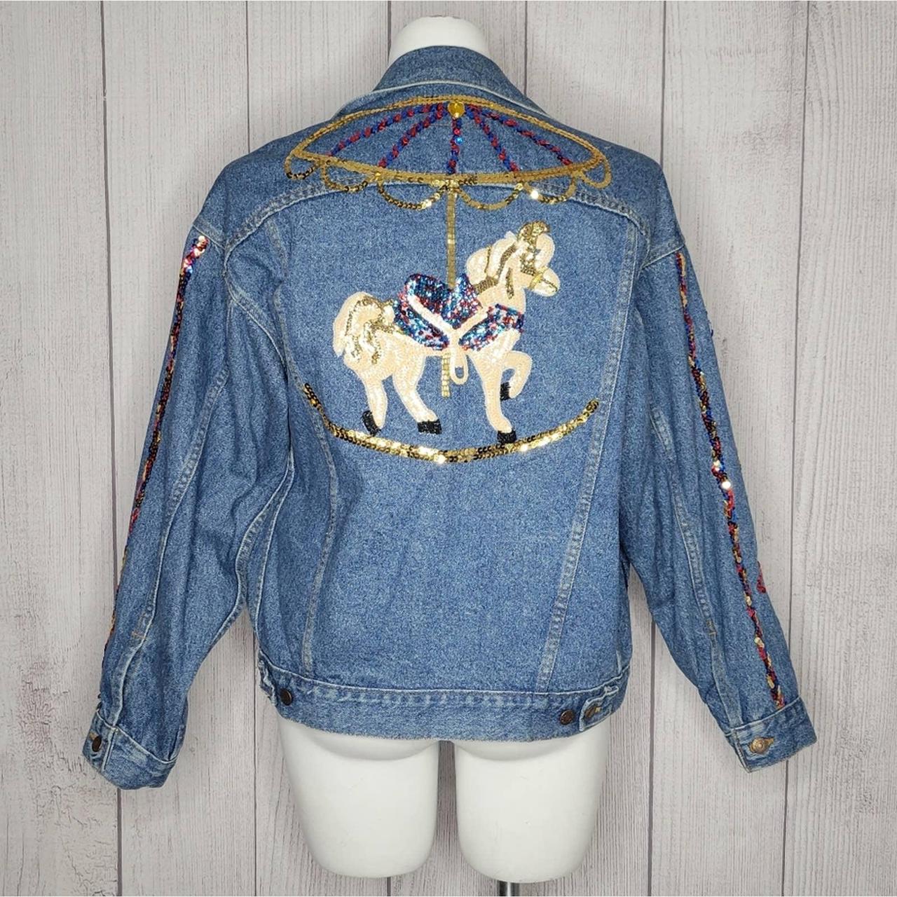 Vintage 90s Levi s Upcycled Sequin Carousel Heart Depop