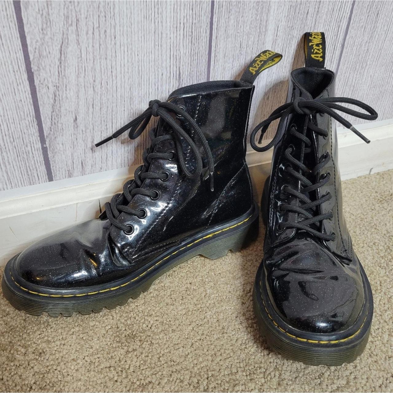 Dr. Martens Luana Black Glitter Mid Calf Lace Up. Depop