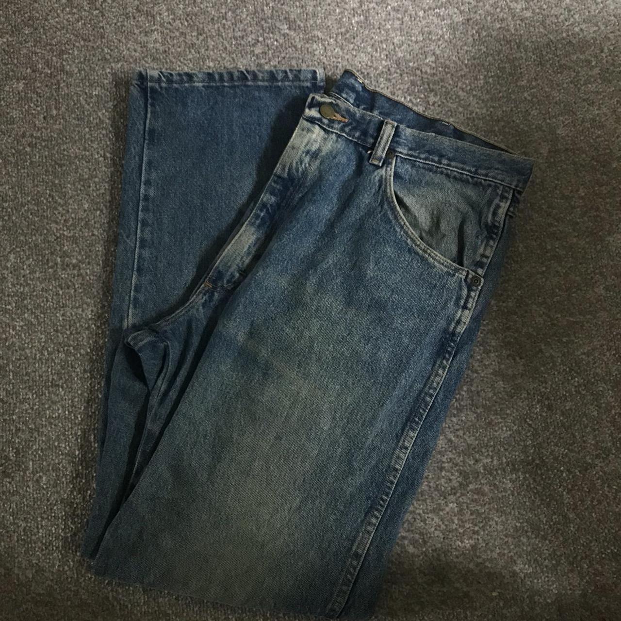 Wrangler premium quality jeans Washed staining... - Depop