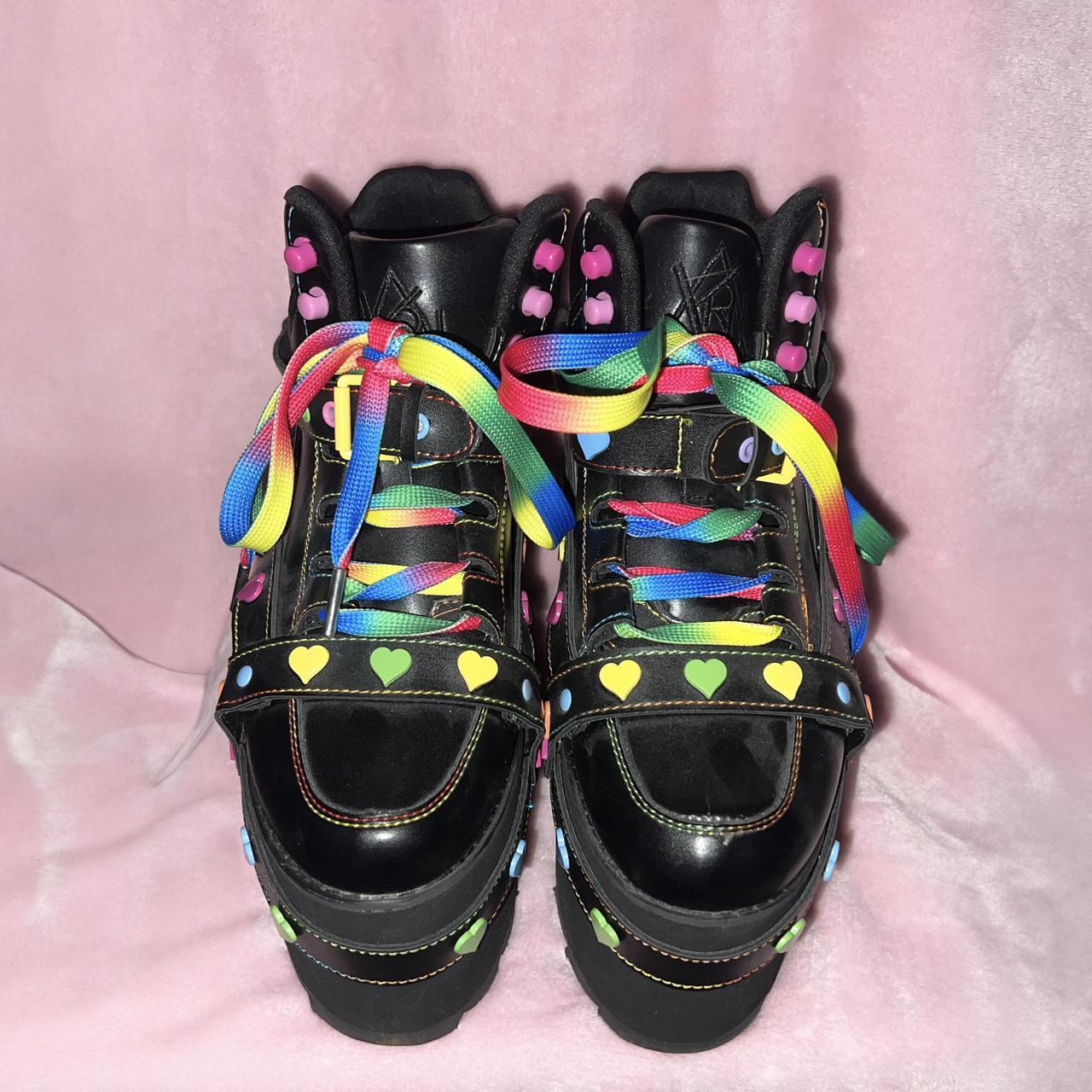 Y.R.U. Vegan Leather Spiked Stud Platform Sneakers - Black