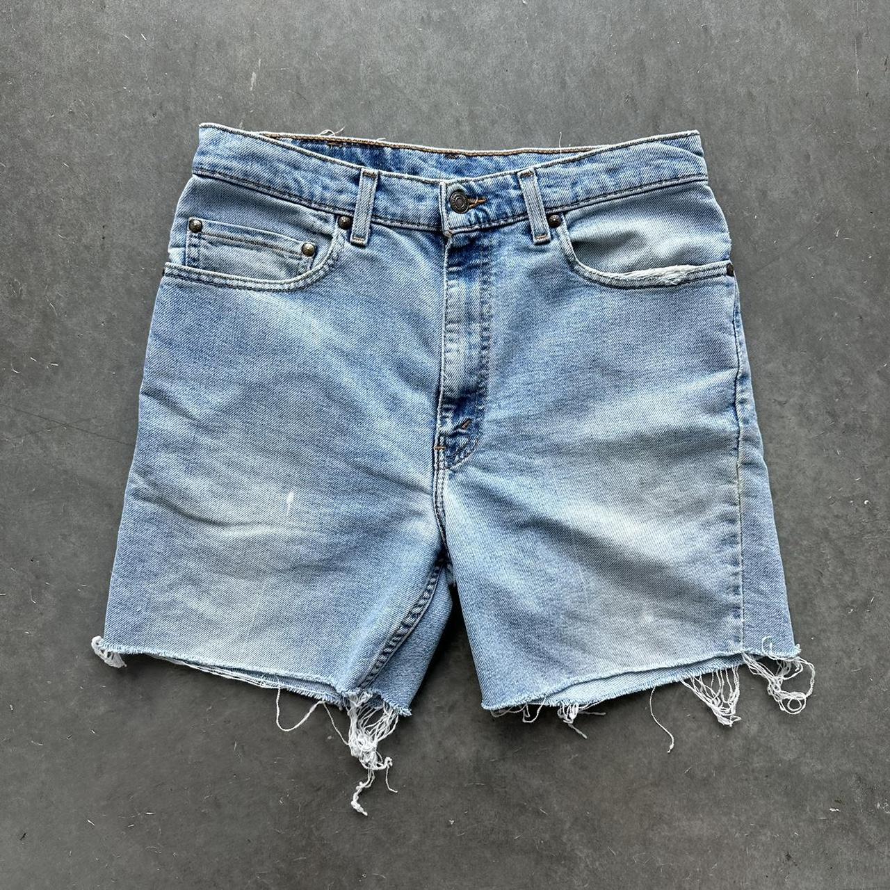 Crazy Vintage Levi’s Jorts Faded Distressed Denim... - Depop