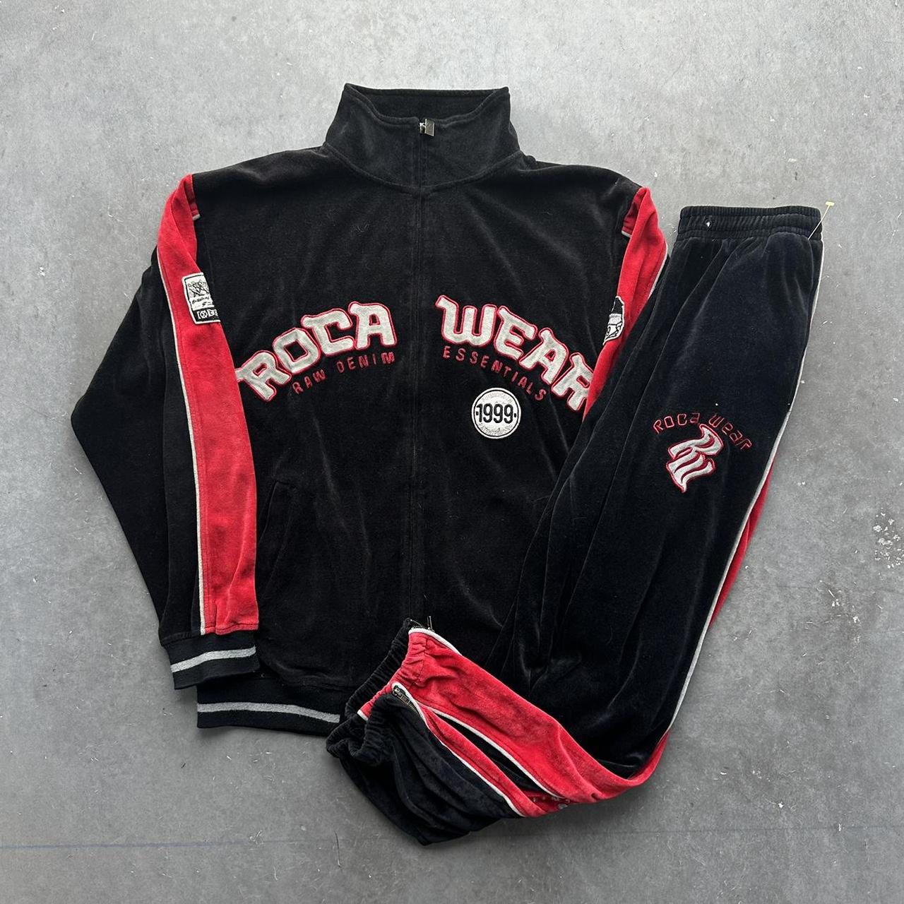 Crazy Vintage Y2K Rocawear Velour Sweatsuit Baggy... Depop