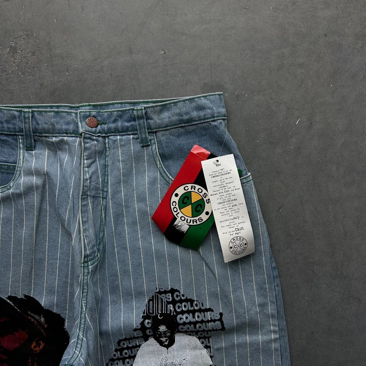 Vintage 90s Baggy Embroidered Cross Colours Skater... Depop