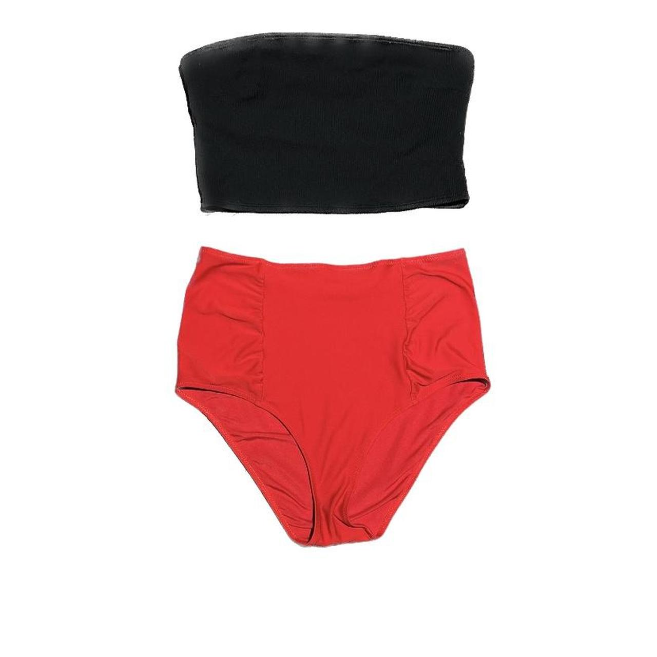 Bikini Set American Eagle black bandeau bikini top... Depop