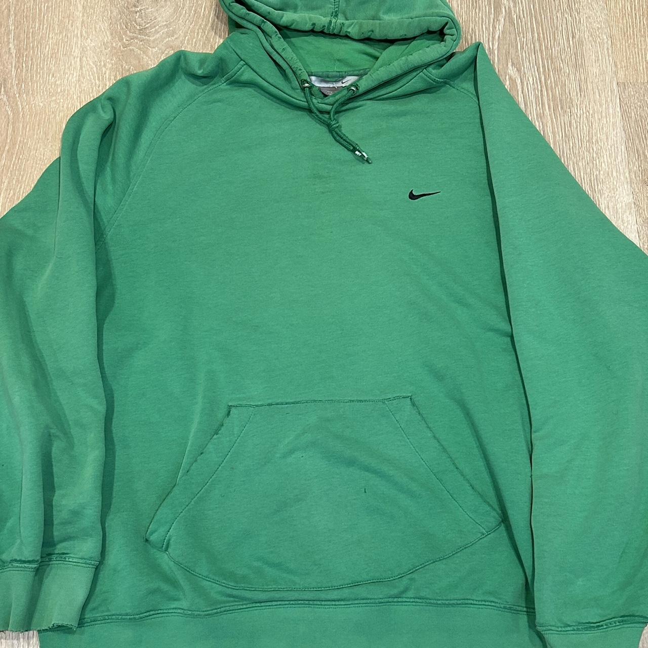 Green Nike Hoodie Some wear around the collar but... Depop