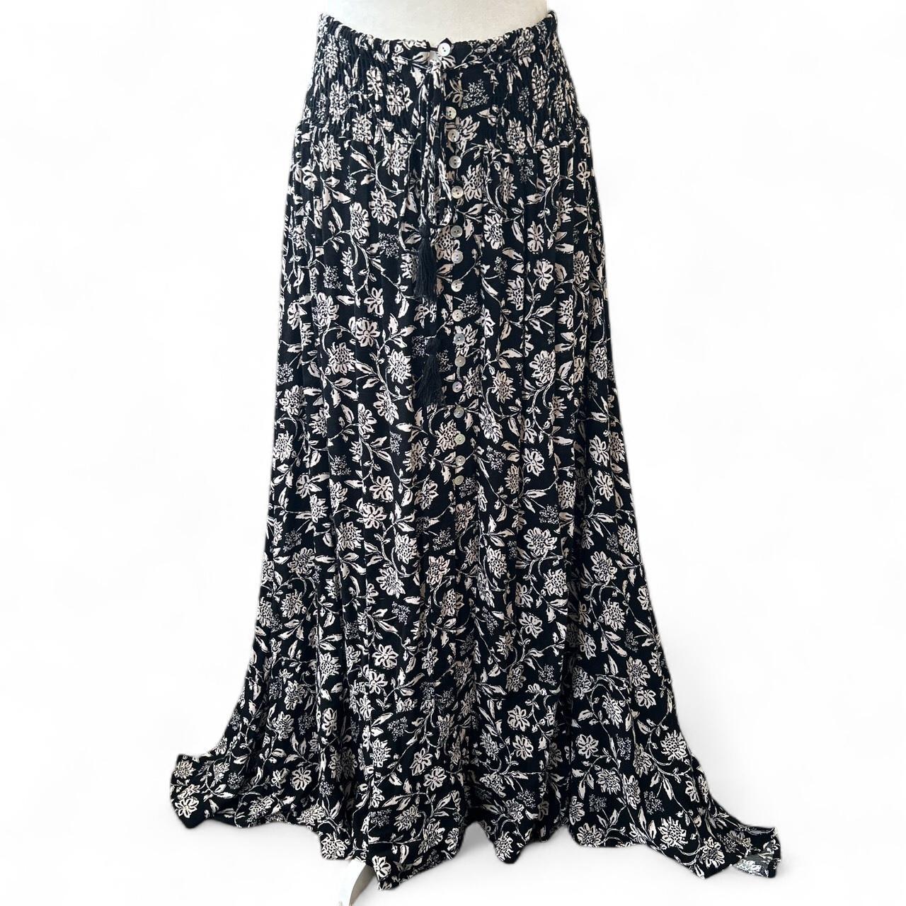 Rachel Zoe Women's Festival Skirt Black/White S – Long flowy