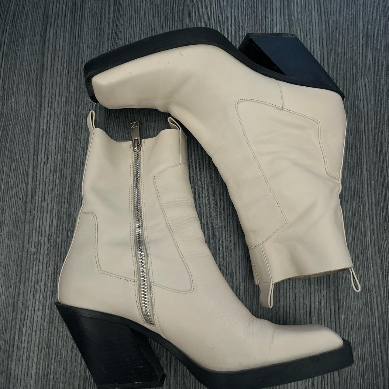 Zara real leather cowboy boots Size:EU40, Square