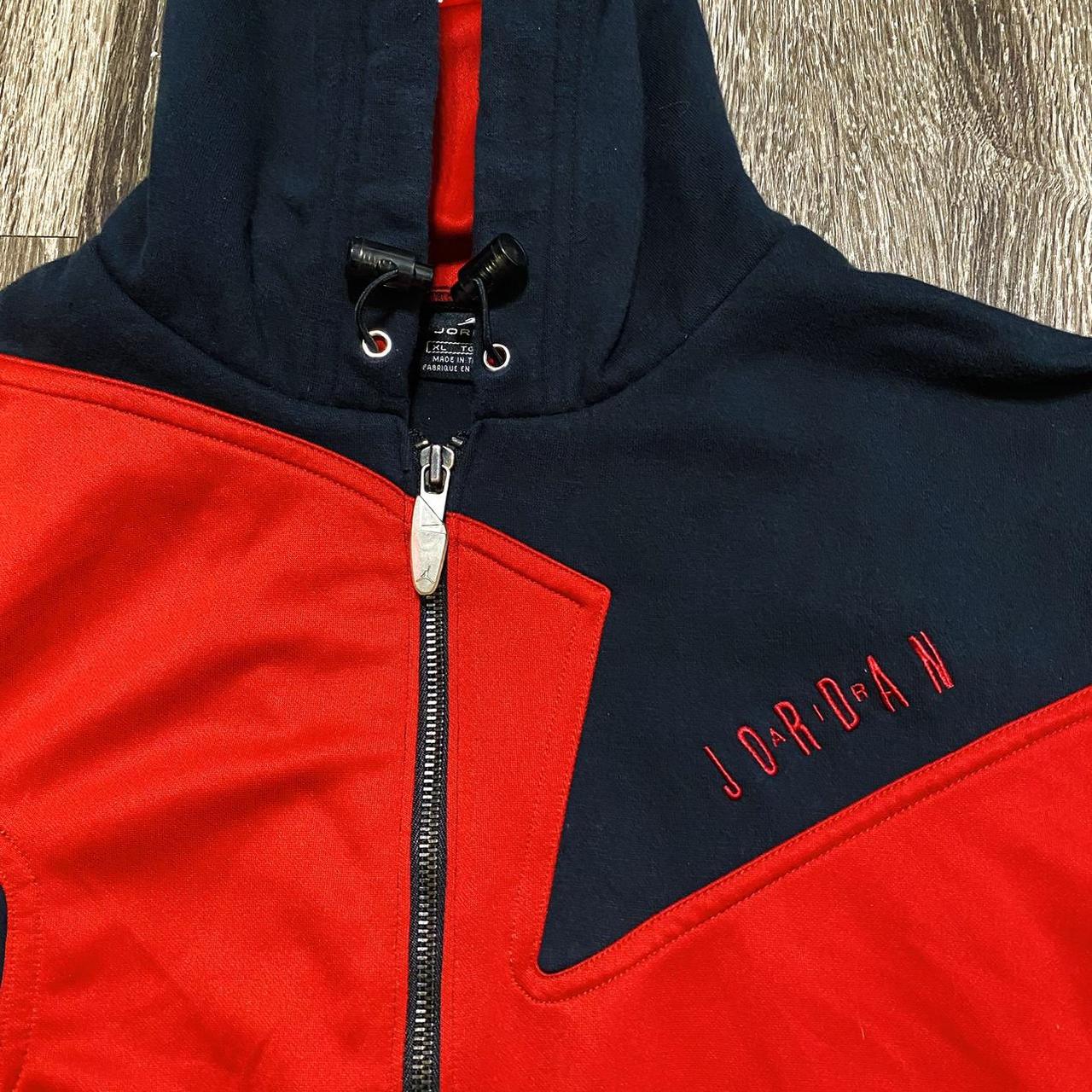 Jordan Men's Black and Red Hoodie Depop