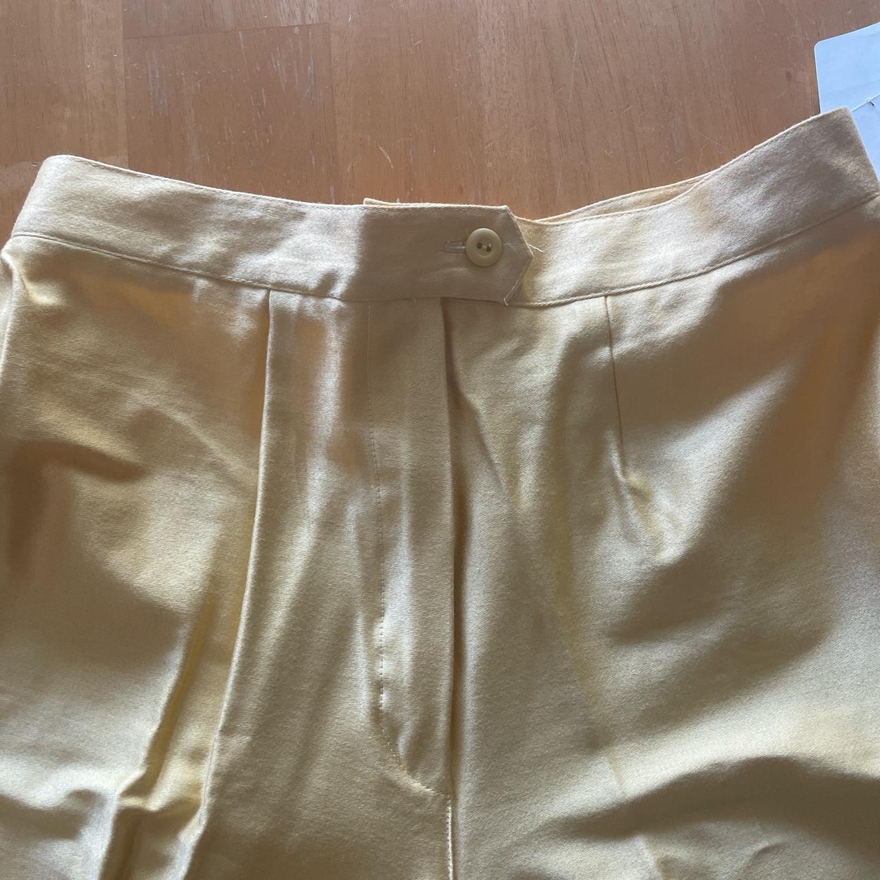 Vintage Cigarette Pants, Bright Yellow High Waist - Depop