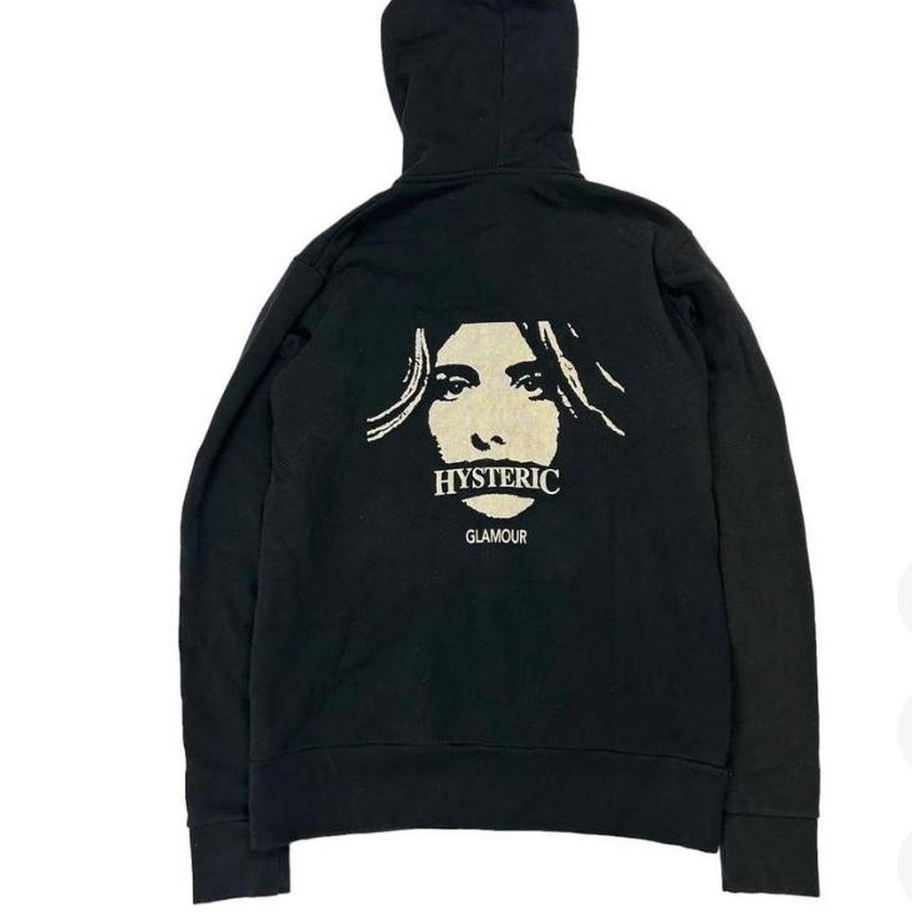 Hysteric Glamour Men's Black and White Hoodie Depop