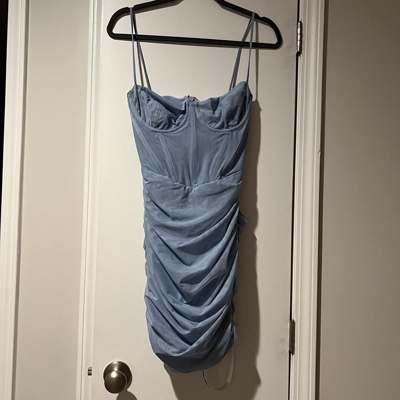 Magical' Powder Blue Mesh Corset Mini Dress - Mistress Rock