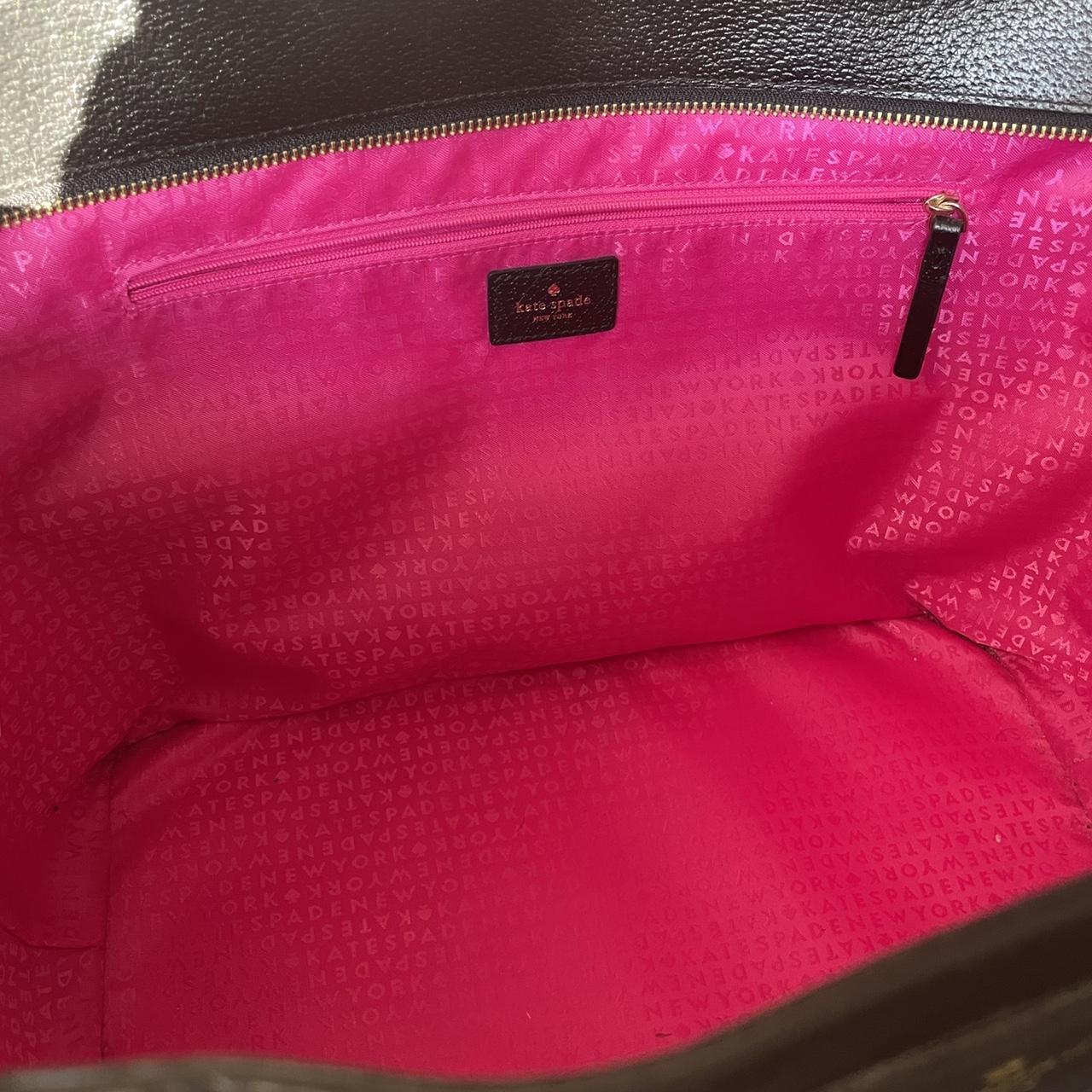 Kate spade black tote pink clearance inside