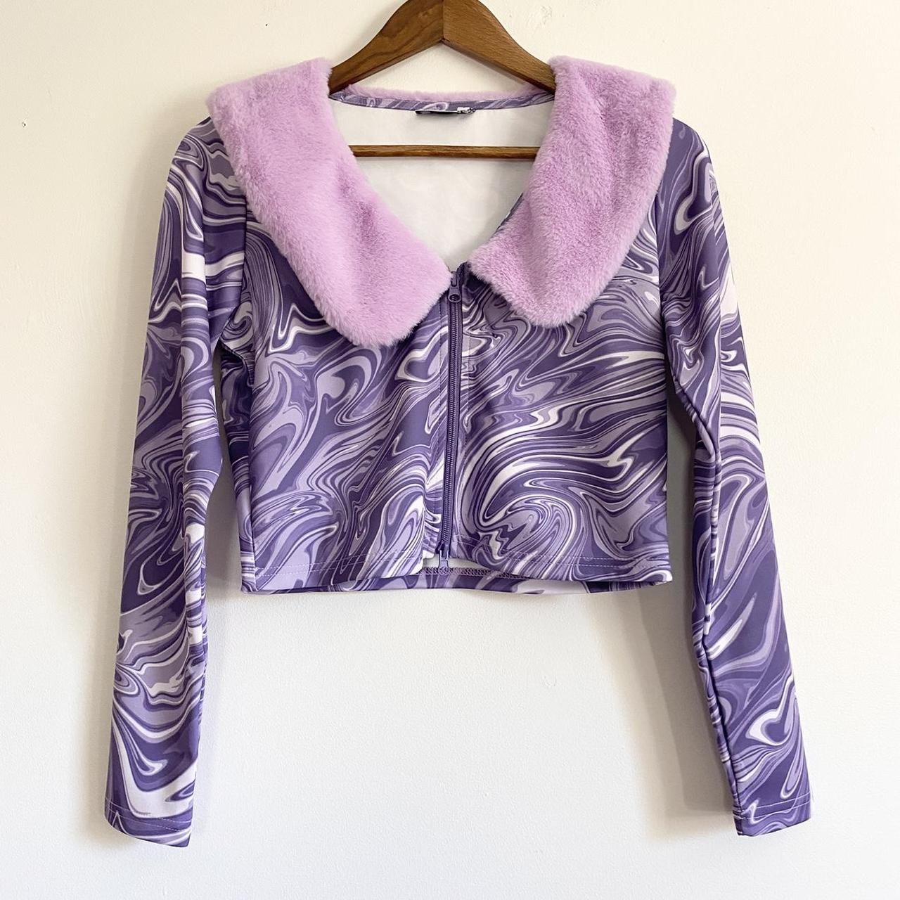 ASOS Cardigan • Purple marble pattern • Faux Depop