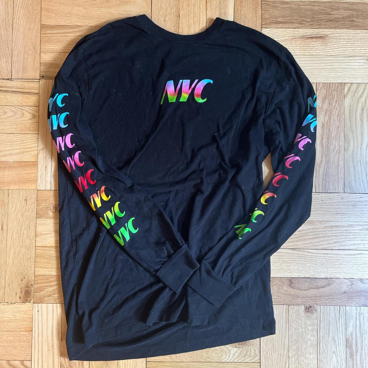 Forever 21 NYC black and rainbow long sleeve