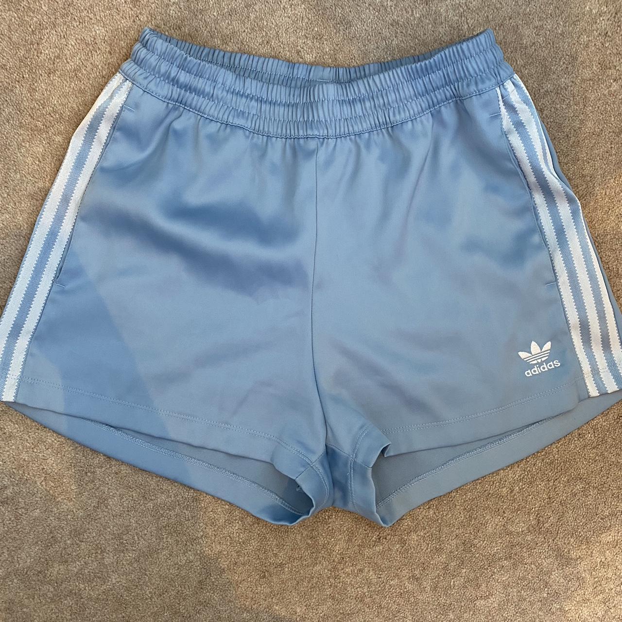 Unreal baby blue adidas satin shorts Only worn once... Depop
