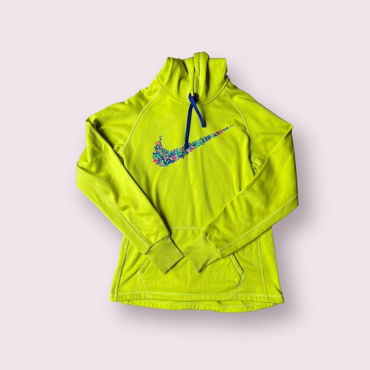 Lime green Nike sweatshirt just do it check Depop