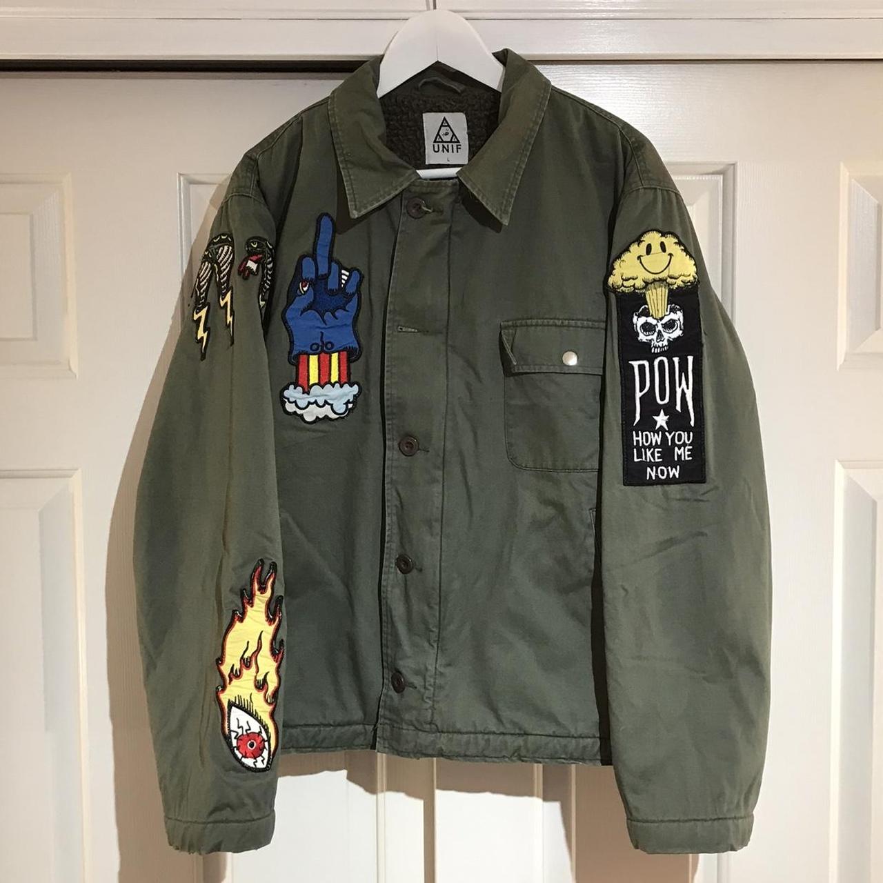 UNIF Women's Khaki Jacket | Depop