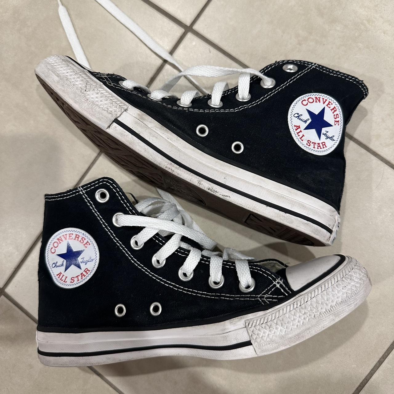 Black high top converse Well worn but still in great... - Depop