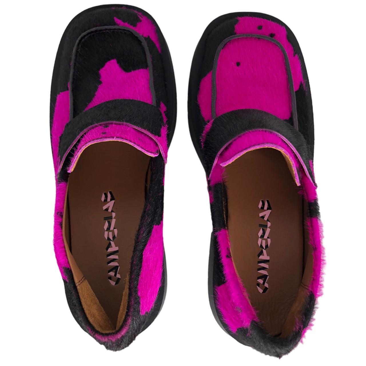 CamperLab Women's Pink and Black Loafers (7)