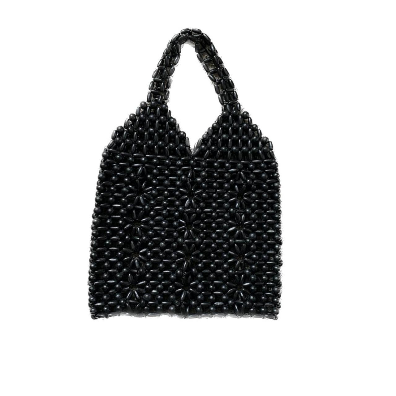 Beaded Bag Straps Black/White