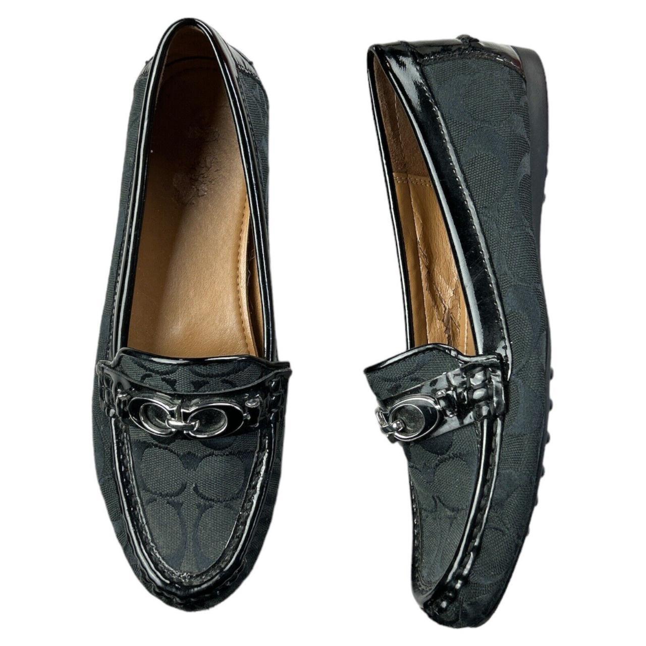 coach black loafers women's